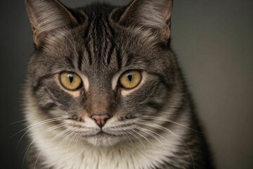 Close-Up Portrait of Tabby Cat