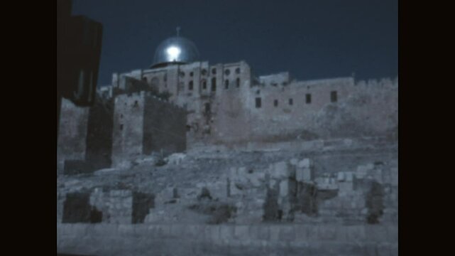 Viewing Al-Aqsa Mosque 1975 - Al-Aqsa Mosque, in the Old City of Jerusalem, is seen from various viewpoints by a woman touring the city in 1975.