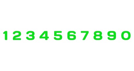Fototapeta premium design of numbers 1 2 3 4 5 6 7 8 9 0 with green screen texture on white background