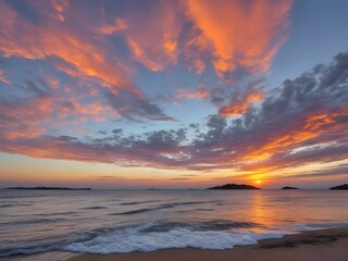 sunset over the sea