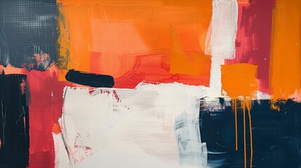Abstract Painting with Vibrant Colors and Bold Strokes