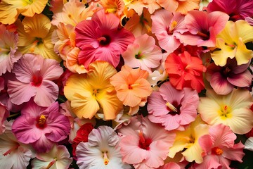 Fototapeta premium Colorful Hibiscus Flowers Close Up