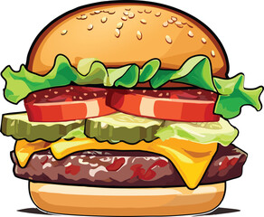 Burger Illustration flat design
