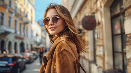 Fototapeta premium Fashionable Woman in City
