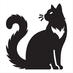 Obraz premium Elegant Cat Silhouette Vector Image - High-Quality Vector Art