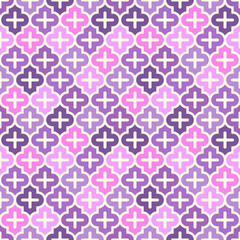 Seamless surface design with ogee ornament. Oriental traditional pattern with repeated mosaic tile. Tracery window wallpaper. Lantern shapes motif. Arabesque digital paper, textile print. Vector art