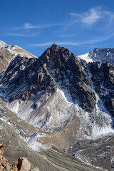landscape with snow covered mountains