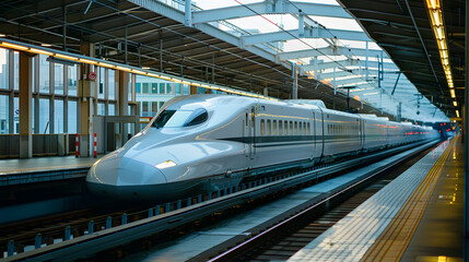 Obraz premium High-Speed Revolution Bullet Trains and Beyond explores the advancements high-speed rail technology, highlighting how bullet trains emerging innovations are transforming transportation offering faster