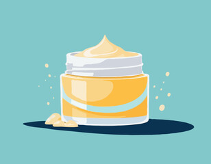 Young dry skin cream cartoon vector illustration