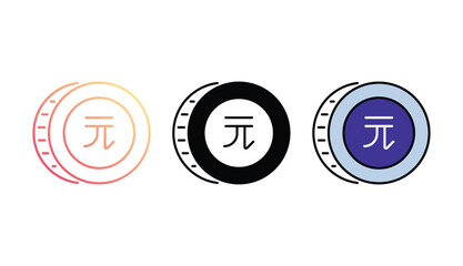 New Taiwan icon design with white background stock illustration