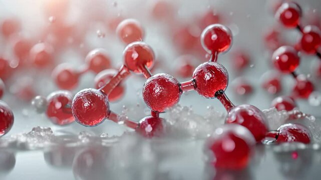 Abstract molecular shape, single amino acid molecule. Chemistry medicine education	
