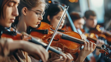 A group of musicians performing together, each one playing their instrument with precision and skill, creating a beautiful and harmonious melody that exemplifies subtle equilibrium