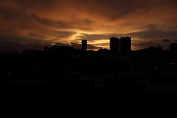 sunset in the city