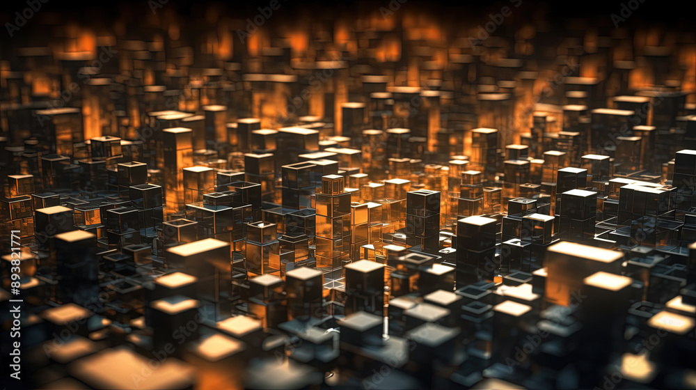 Poster Abstract background with structure of cubes. Colorful cubes texture for technology backdrop
