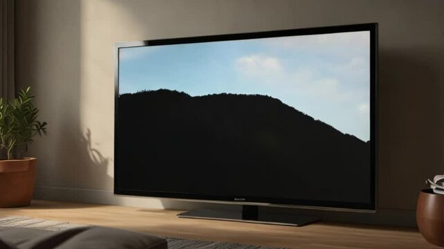 A modern tv in living room