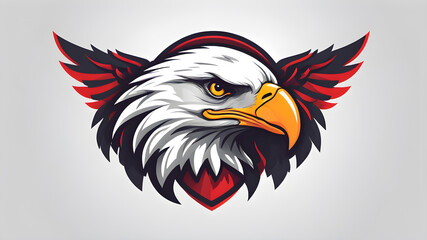 Bold eagle logo design on white background. Generative AI