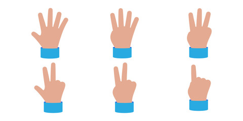 Hand set. Hand shows finger. Hand shows gesture.