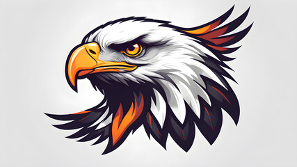 Bold eagle logo design on white background. Generative AI