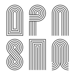 Line stripe set. Geometric line.