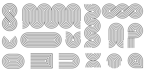 Line stripe set. Abstract line stripe. Vector illustration.