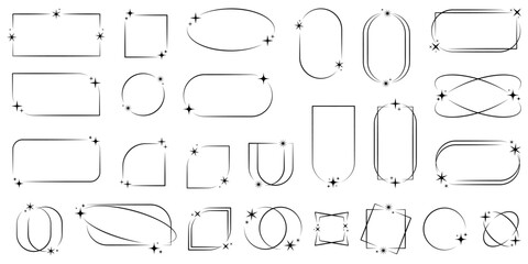 Abstract frame set. Geometric frame set. Linear style.