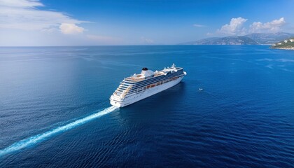 Big White Cruise Liner – Vacation Tourists Enjoying a Holiday Cruise Party