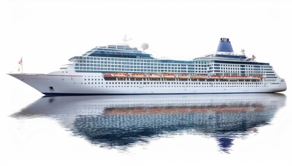 Cruise Ship Isolated on White Background