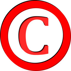 Copyright sign vector image or clipart for business or reserved rights
