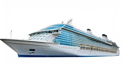 Cruise Ship Isolated on White Background