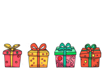 Christmas gift boxes on a white background