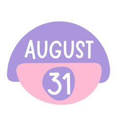 31 august calendar thirty one date