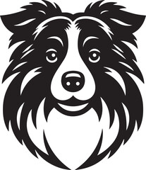 Border collie vector icon isolated on a white background. Border collie logo illustration.