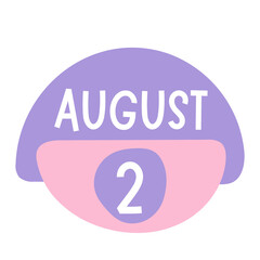 2 august calendar two date