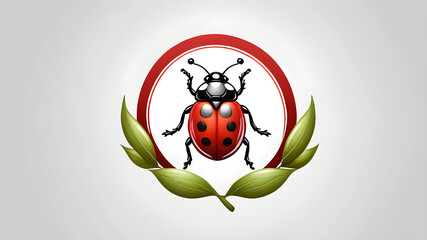 Obraz premium Delicate ladybug logo design on white background. Generative AI