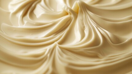 Fototapeta premium White chocolate swirl, showcasing its creamy texture and intricate design