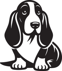 Basset hound vector icon isolated on a white background. Basset hound logo illustration.