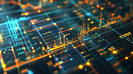 Fototapeta premium high-resolution 3D graph showing the impact of monetary policy changes on a corporate treasurya??s strategy and operations