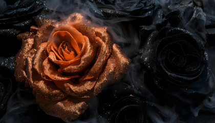 rosen, hintergrund, qualm, halloween, schwarz, blank, copyspace, gestalten, mystisch, nebel, orange, neon, dunkel, schwarze, sch&ouml;n, feuer, grau, Hexenjagd, party, feier, feiern, karte, Einlandung, ad,