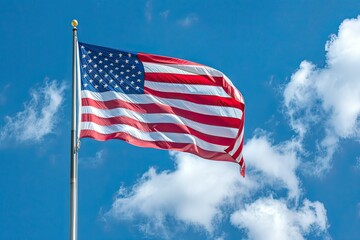 Fototapeta premium american flags on the front porch of an American home