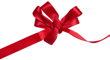 Red big bow for decoration on isolated background