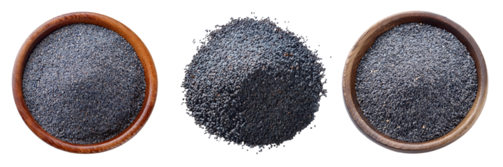 poppy seeds isolated on transparent background