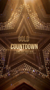 Gold Countdown. Vertical Stories Opener for Social Media.