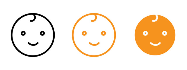 baby icon flat editable icon mark set. 