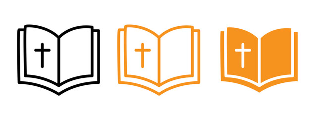 bible icon flat editable icon mark set. 