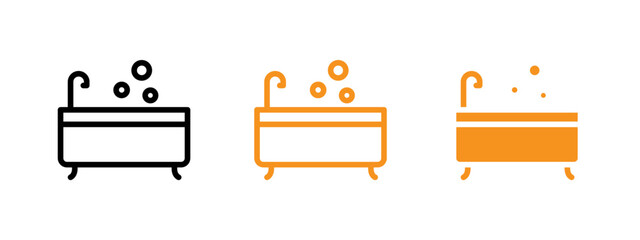 jacuzzi icon flat editable icon mark set. 