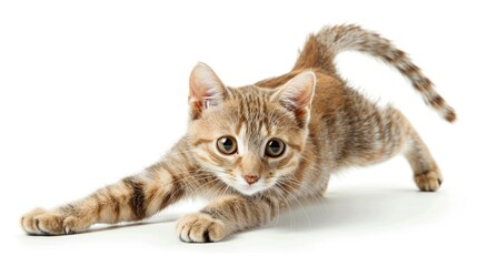 Obraz premium Playful orange and grey striped cat