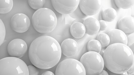 white balls background. Ai generation