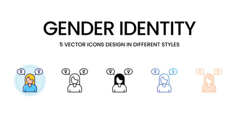 Gender Identity Icons set in different style vector icon stock illustration