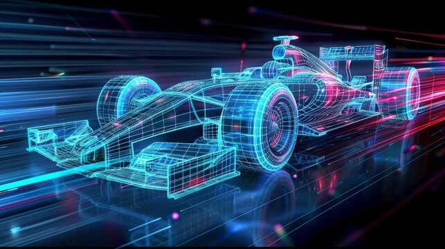 bolide race car on speedway