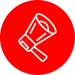 Megaphone Vector Line White Circle Red